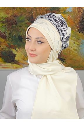 روسری بژ ساده BUTİKAMBAR - کد 795974255