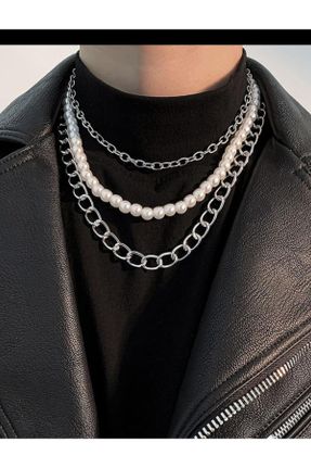 گردنبند جواهر سفید زنانه شیشه کد 796021447