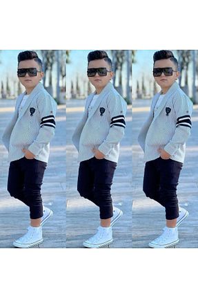 ست بالاتنه و پائین تنه سفید بچه گانه بافتنی Genel Markalar - کد 796165846