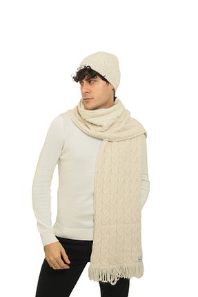 ست شال گردن و کلاه پشمی بژ زنانه اکریلیک RTD&VLD - کد 796186953