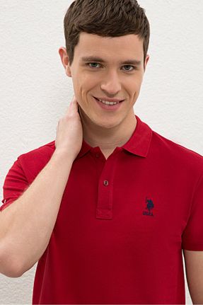 پولوشرت زرشکی مردانه پنبه ای U.S. Polo Assn. - کد 102000748