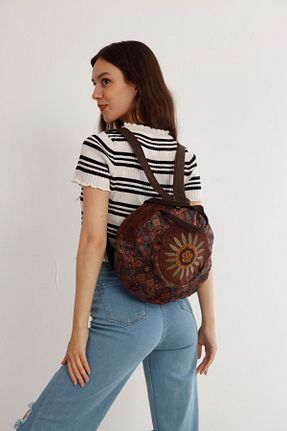 کوله پشتی قهوه ای زنانه سایز متوسط Street Bag - کد 103804430