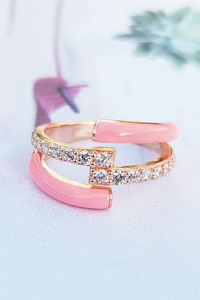 انگشتر نقره صورتی زنانه زیرکن MorMajor Silver - کد 104377426