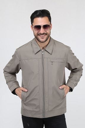 کاپشن سایز بزرگ قهوه ای مردانه کلاسیک REGOS - کد 104879028