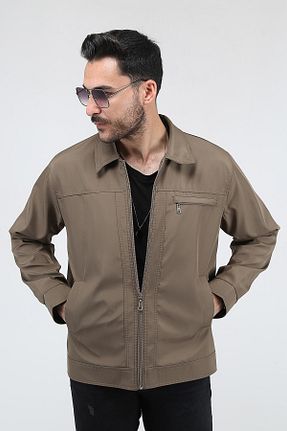کاپشن سایز بزرگ قهوه ای مردانه کلاسیک REGOS - کد 104953490