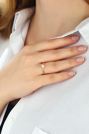 انگشتر نقره طلائی زنانه کد 105003759