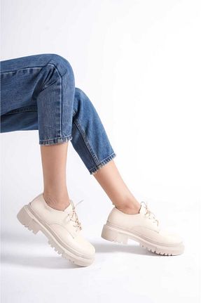 کفش آکسفورد بژ زنانه چرم مصنوعی makershoes - کد 795779087