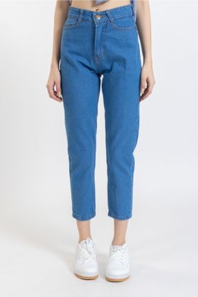 شلوار جین آبی زنانه پاچه تنگ سوپر فاق بلند لیکرا ساده بلند کد 795803929