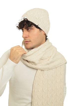 ست شال گردن و کلاه پشمی بژ زنانه اکریلیک RTD&VLD - کد 796186953