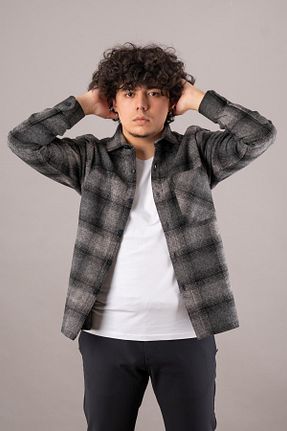 پیراهن مشکی مردانه اورسایز BİCAN - کد 167214199