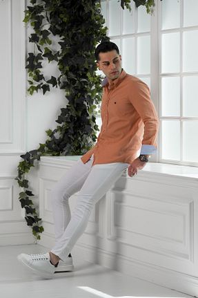 پیراهن نارنجی مردانه رگولار Paul Martin Canadian - کد 289855135