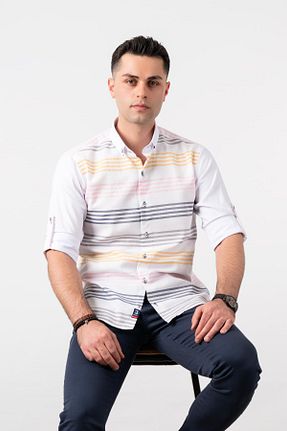 پیراهن سفید مردانه اسلیم فیت BİCAN - کد 312630537