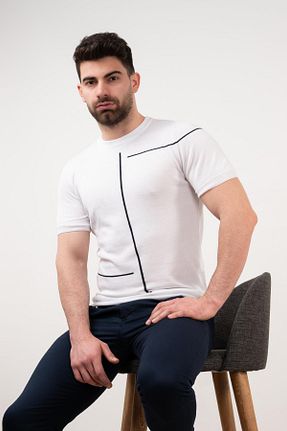 تیشرت سفید مردانه اسلیم فیت San&Fa - کد 94567256