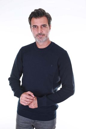 پلیور سرمه ای مردانه ساده San&Fa - کد 143619317