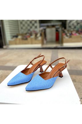 کفش پاشنه بلند کلاسیک آبی زنانه چرم مصنوعی Gloriys Ayakkabı & Çanta - کد 796379492