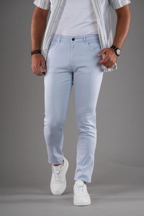 شلوار جین آبی مردانه پاچه لوله ای پنبه (نخی) کد 331349830