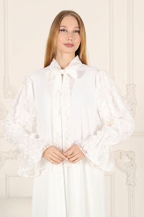 کلاه و ابایا سفید زنانه بافتنی HALİL TÜRKER - کد 796664487