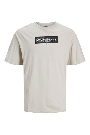تیشرت بژ مردانه رگولار Jack & Jones - کد 796474261