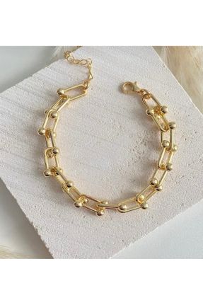 دستبند جواهر طلائی زنانه برنز کد 796491897