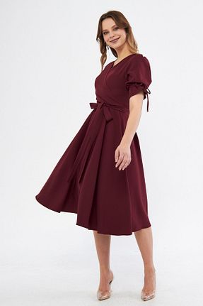 لباس مجلسی و فارغ التحصیلی زرشکی زنانه بافتنی Bidoluelbise - کد 796622048