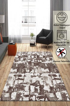 فرش بژ زیره ضد لغزش Raschel Carpet - کد 795299039