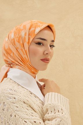 روسری نارنجی پنبه ای Silk Home - کد 796667239