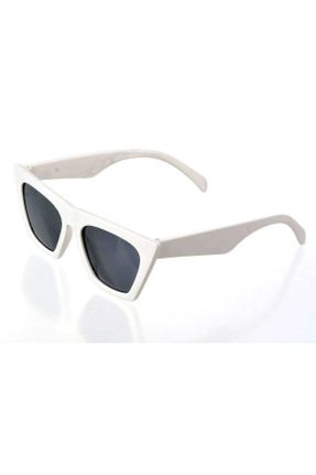 عینک آفتابی سفید زنانه 52 UV400 استخوان مات گربه ای کد 796706346