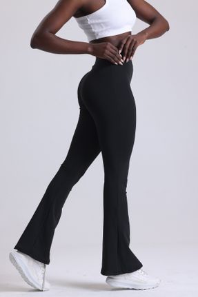 ساق شلواری مشکی زنانه اسلیم فیت بافت فاق بلند کد 770930952
