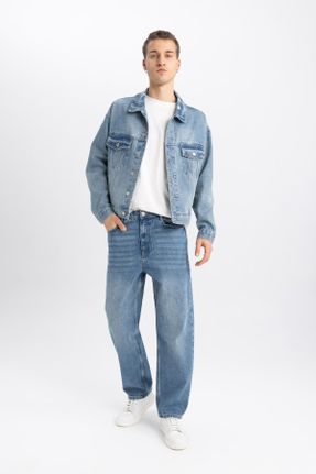 شلوار جین آبی مردانه پاچه تنگ کد 796331250