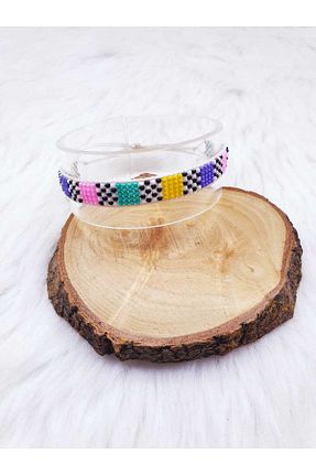 دستبند جواهر زرد زنانه اکریلیک HAPPY HANDMADE - کد 796300715