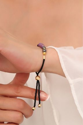دستبند جواهر رنگی زنانه سنگ طبیعی Dünya Doğal Taş - کد 796358682