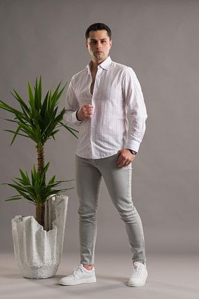 پیراهن زرشکی مردانه اسلیم فیت evrytime - کد 703086845