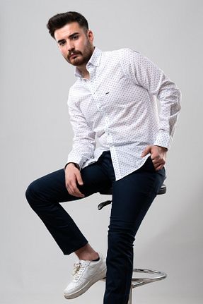 پیراهن سفید مردانه اسلیم فیت Dorss - کد 117932224