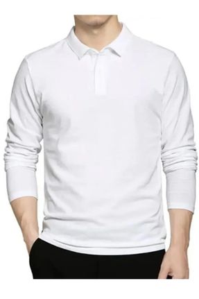 تی شرت سفید زنانه رگولار یقه پولو پنبه (نخی) کد 796531210
