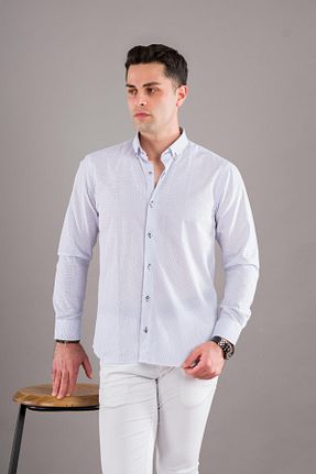 پیراهن سفید مردانه اسلیم فیت BİCAN - کد 303416075