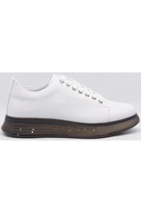 کفش کژوال سفید مردانه چرم طبیعی پاشنه کوتاه ( 4 - 1 cm ) پاشنه ساده کد 796363615