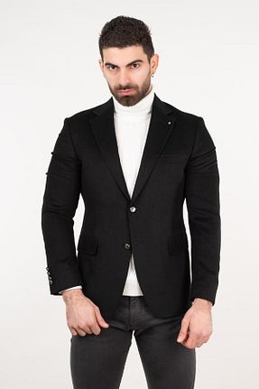 کت مشکی مردانه اسلیم فیت Sır - کد 459819300