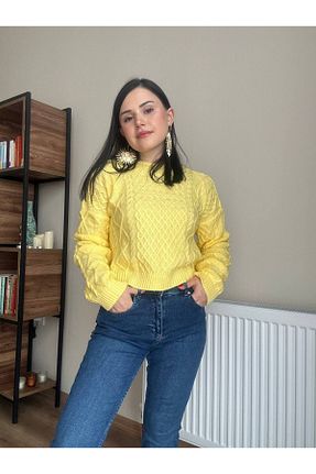 پلیور زرد زنانه ساده Zeynolya Butik - کد 796741802