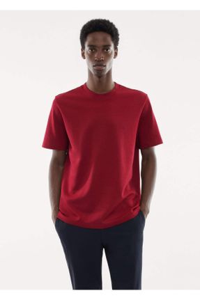 تی شرت قرمز مردانه رگولار یقه گرد پنبه (نخی) کد 748876892