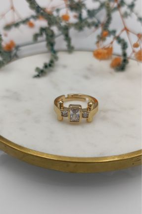 انگشتر جواهر طلائی زنانه روکش طلا کد 132767358