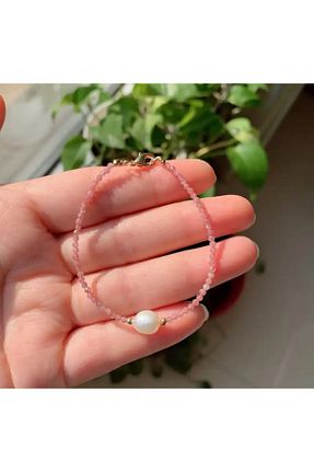 دستبند مروارید صورتی مروارید آب شیرین Hazeran accessories - کد 796968569