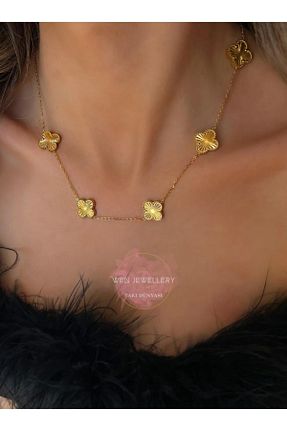 گردنبند استیل ( فولاد ) طلائی زنانه استیل (فولاد) WEN JEWELLERY - کد 797105287