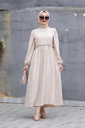 لباس بژ زنانه بافتنی Swana - کد 797280192