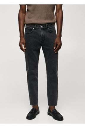 شلوار جین مشکی مردانه پاچه رگولار استاندارد کد 737853378