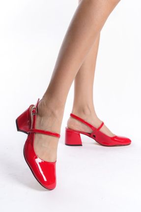 کفش پاشنه بلند کلاسیک قرمز زنانه PU پاشنه ضخیم پاشنه کوتاه ( 4 - 1 cm ) کد 796846823