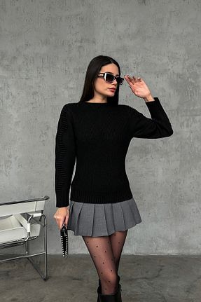 پلیور مشکی زنانه هندسی Nosia - کد 796187244