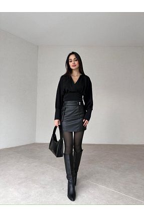 ست بالاتنه و پائین تنه مشکی زنانه جین popibutik - کد 797187384