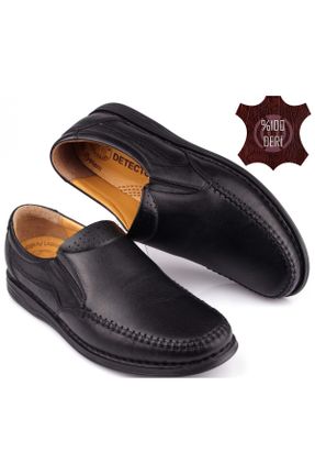 کفش کژوال مشکی مردانه چرم طبیعی پاشنه کوتاه ( 4 - 1 cm ) پاشنه ساده کد 781307532