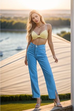 شلوار آبی زنانه پارچه SHEVEGA - کد 796976642