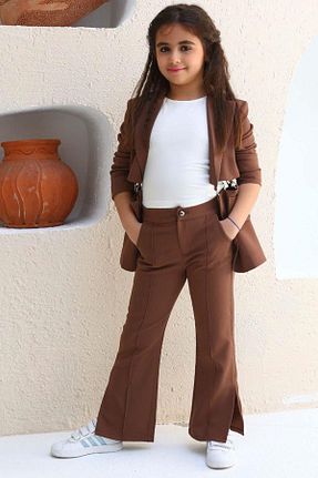 ست بالاتنه و پائین تنه قهوه ای بچه گانه بافتنی Riccotarz - کد 797052957